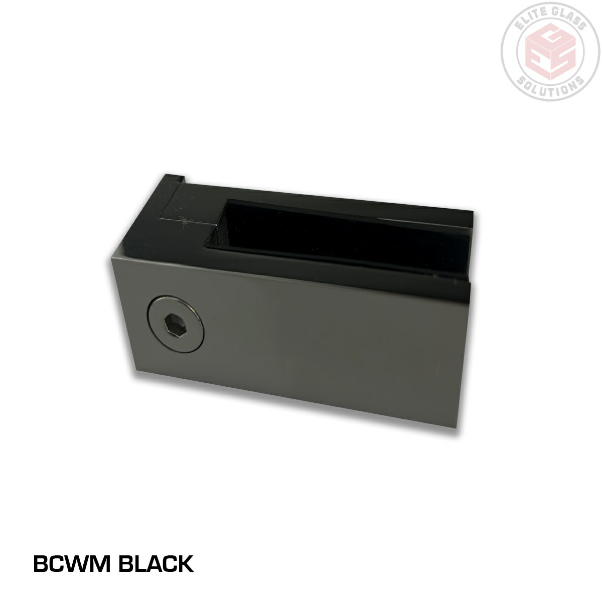 Glass Clamp - Wall Mount - Black - POLISHED PICTURED 